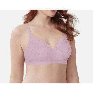 Bali Womens 2XL Pink Floral Comfort Revolution Jacquard T-Shirt Bra DF3643 NEW